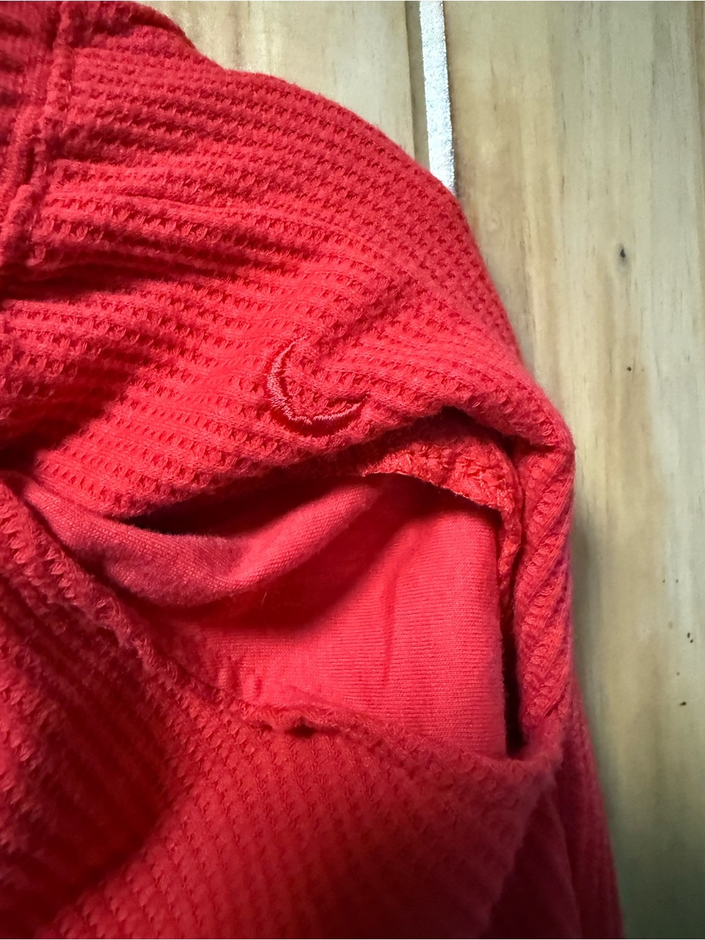 Comfort Ribbed Red Joggers with Drawstring Waist - Picture 3 of 4